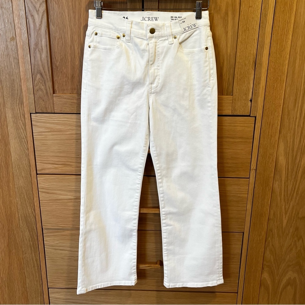 J. Crew High Rise ‘96 Kick Out Jeans White Size 26 NWT Spring Classic Preppy